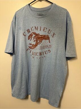Daniel Cremieux Heather Light Blue Tee with Brown Lobster Graphic